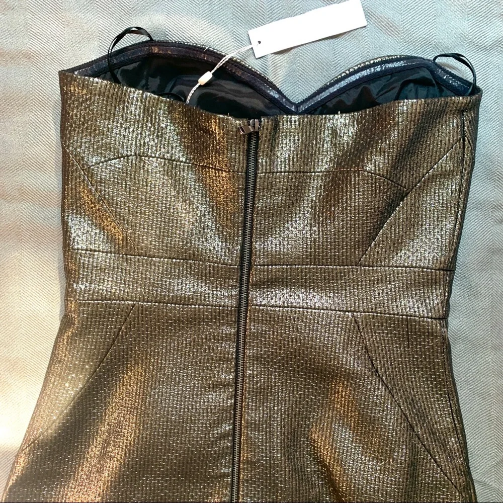 SOLD Trina Turk Volare Metallic Strapless Cocktail Dress w/ Sweetheart Neckline - Picture 11 of 16